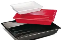 Tavă Rotilabo®-lab fără nervuri, PVC, roșie, L 630 x W 730 x H 110 mm, 1 buc.