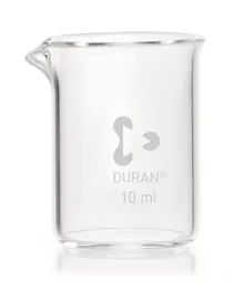 Pahare Berzelius, formă joasă, DURAN®, fără gradații, cu cioc, 10 ml