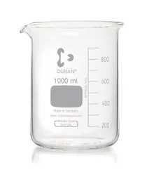 Pahar Berzelius, formă joasă, DURAN®, cu gradații și cioc, 1000 ml, 1 buc.