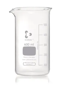Pahare Berzelius, formă înaltă, DURAN®, cu gradații și cioc, 600 ml, 10 buc.