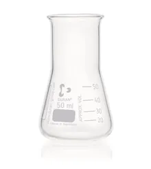 Baloane Erlenmeyer cu gât larg, scală DURAN®,, 50 ml, DIN 24450, 10 bucăți