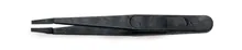 Pensetă din plastic, vârfuri plate, Delrin, negru, lățime 3,0 mm, L 11 cm, 3 bucăți