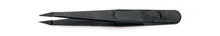 Pensetă din plastic, vârfuri foarte fine, Delrin, negru, lățime 0,3 mm, L 11 cm, 3 bucăți