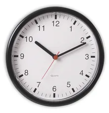 Ceas de perete cu cuarț, negru, Ø 245 mm, D 40 mm, 1 bucată
