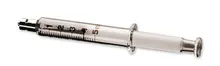 Seringă de sticlă, sticlă borosilicată, con metalic, racord Luer-Lock, 5 ml