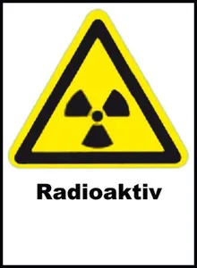 Sekuroka®-radiation semn de protecție, AluPress, Radioaktiv, numai în germană