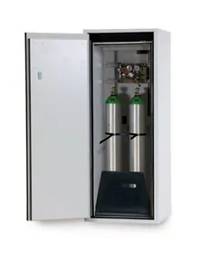 Dulapuri pentru butelii de gaz G90 2 x 10 l, Î 1450 mm, deschidere stânga, gri deschis, 1 bucată