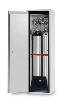 2 suporturi laterale pentru butelii de gaz sub presiune de 10 l cu 2 curele de tensionare