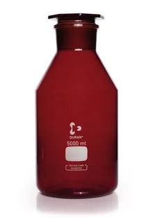 Sticlă de depozitare cu gât larg, dop de sticlă, DURAN®, chihlimbariu, 5000 ml, 1 buc.