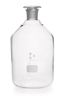 Sticlă de depozitare cu gât îngust, dop de sticlă, sticlă transparentă DURAN®,, 5000 ml