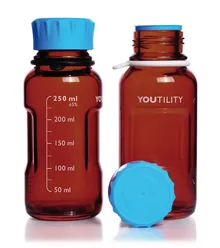Sticle de laborator DURAN® YOUTILITY, sticlă brună, 250 ml, GL 45, 4 buc.