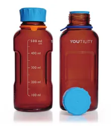 Sticle de laborator DURAN® YOUTILITY, sticlă brună, 500 ml, GL 45, 4 buc.