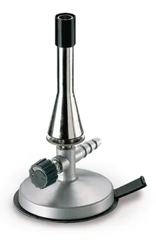 Arzător de gaz de laborator cu ventuză pe bază, ventil cu ac, gaz natural, conform Teclu