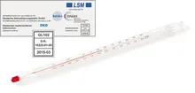 Termometru, -10 la +50, gradație 0,5 °C, cu certificat DAkkS, 1 bucată