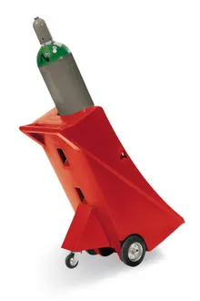 Cărucior butelie de gaz cu roată stabilizatoare, din PE, pentru 1 butelie max. Ø 320 mm