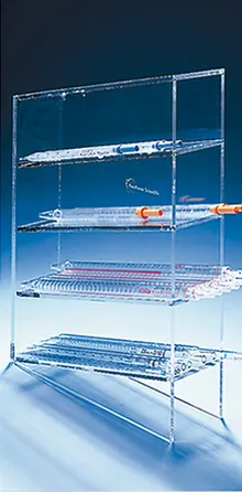 Suport Rotilabo®-Pipette, sticlă acrilică, incolor, pt. pipete gradate 0.1-25 ml