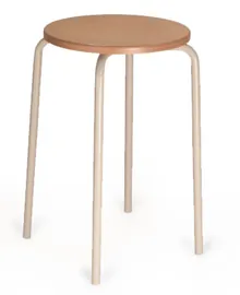 Scaun stivuibil, șezut fag natural, cadru gri deschis, H 500 mm, 1 bucată