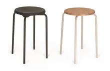Scaun stivuibil, șezut PU negru, cadru gri deschis, H 580 mm, 1 bucată
