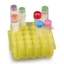 Suporturi mini pentru flacoane de reacție 2 în 1, PP, roșu, 10 bucăți