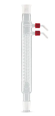 Refrigerent Dimroth, șlif 29/32, L 250 mm, cu racorduri din plastic pentru furtun