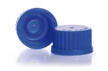 Capace filetate, cu garnitură de etanșare, PP, albastru, filet 25, 10 buc.