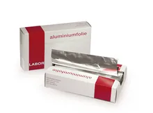 Bucăți de folie de aluminiu pretăiate, în cutie dozatoare, gros. 13µm, 230x270mm