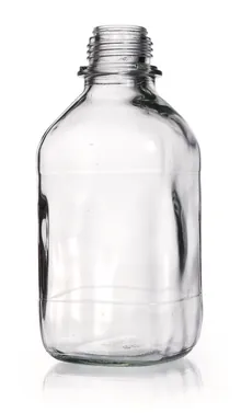 Sticle pătrate cu gât îngust, 1000 ml, sticlă transparentă, filet 45, formă înaltă