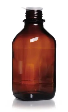 Flacoane pătrate cu gât îngust, 1000 ml, sticlă maro, filet 45, formă înaltă