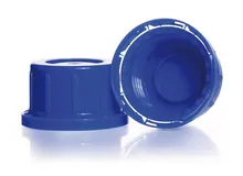 Capace cu filet cu sigiliu de inviolabilitate, albastre, filet 45, înalte, pentru flacoane EH, PP