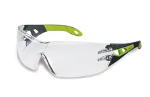 Ochelari de protecție UV pheos, UVEX, ramă negru/verde, lentilă clară, 1 bucată
