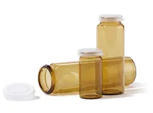 Flacoane din sticlă brună, cu margine rulată 100 ml, Ø 34 x H 145 mm, 100 bucăți