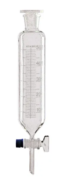 Pâlnii de separare, cilindrice, 500 ml, gradate cu dop de sticlă, 2 bucăți