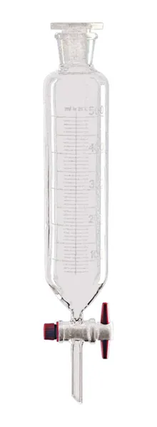 Pâlnii de separare, cilindrice, 250 ml, gradate cu dop PTFE, 2 buc.