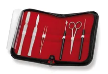 Set Rotilabo®-dissecting pentru microscopie, mic, în husă cu fermoar, 6 piese