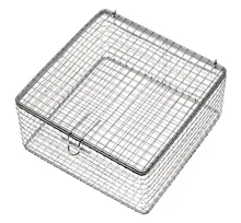 Coș Rotilabo®-sterilisation pătrat, oțel inoxidabil 18/10, L180 x l180 x H90mm