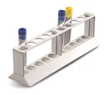 Suporturi pentru eprubete cu 2 niveluri, 10 orificii, Ø orificiu 18 mm, 1 bucată