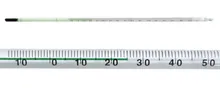 Termometru de sticlă cu umplutură specială verde, -10 până la +110 °C, 0,5 °C