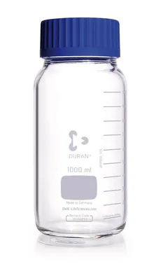 Sticle cu filet cu gât larg DURAN®, sticlă transparentă, 1 l, filet GLS 80