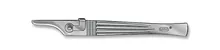 Mâner de bisturiu, fig. 1, cu mecanism de blocare, oțel inoxidabil, L 130 mm