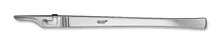 Mâner de bisturiu, fig. 3, cu mecanism de blocare, oțel inoxidabil, L 200 mm