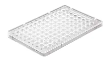 Tăvi PCR cu 96 de godeuri, profil redus, cu ramă, volum de umplere 150 µl, 50 bucăți