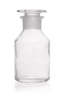 Sticle de depozitare cu gât larg, dop de sticlă, sticlă sodocalcică, clară, 100 ml