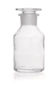 Sticlă de depozitare cu gât larg, dop de sticlă, sticlă sodocalcică, clară, 250 ml
