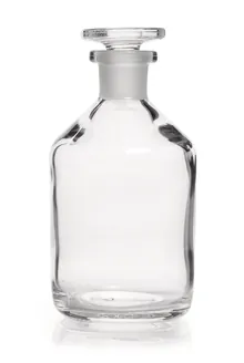 Sticlă de depozitare cu gât îngust, dop de sticlă, sticlă sodocalcică, clară, 100 ml