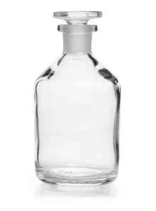 Sticlă de depozitare cu gât îngust, dop de sticlă, sticlă sodocalcică, clară, 1000 ml