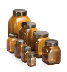 Recipiente cu gât Rotilabo®-wide, PVC chihlimbar, 100 ml, 24 bucăți
