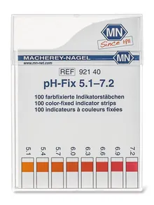 Benzi indicatoare universale pH-Fix, în cutie pătrată de plastic, pH 5.1-7.2