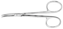 Foarfecă de disecție pentru microscopie, curbată, lamă foarfecă unghiulară, L 115 mm