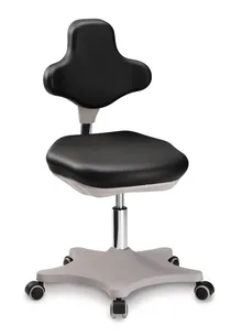 Scaun de laborator Labster 2, negru, role, înălțime șezut 400-510 mm, 1 bucată