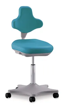 Scaun de laborator Labster 2, mentă, role, înălțime șezut 450-650 mm, 1 bucată